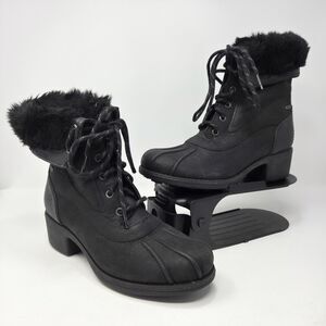 Merrell Womens Chateau Mid Polar Boots Waterproof Black 200 Gram Winter Size 7.5